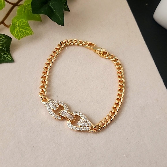 Gold Filled Chain Link CZ Glam Bracelet - Picture 3 of 8